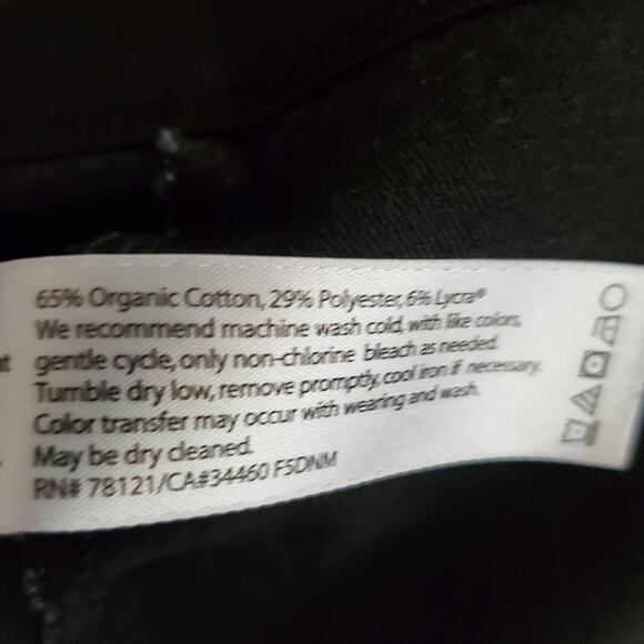 Eileen Fisher washed dark grey denim pull on organic cotton pants Size Large - Picture 3 of 9